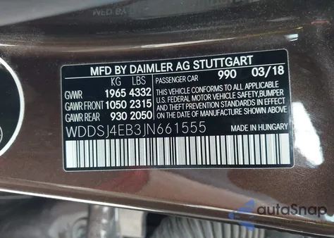 2018 Mercedes-Benz Cla 250 from USA, damaged, VIN WDDSJ4EB3JN661555